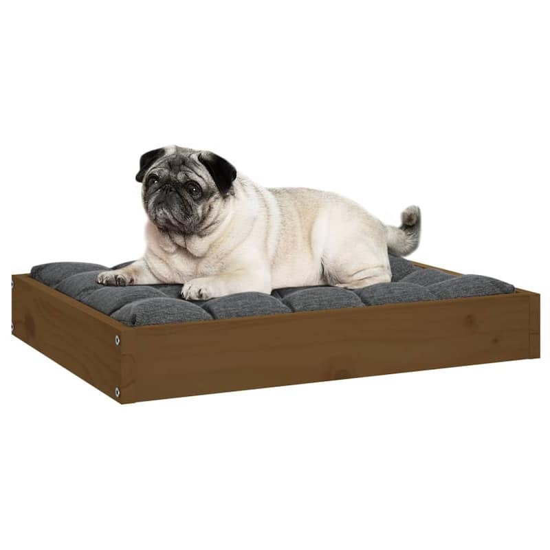 vidaXL Dog Bed Dog Sofa Bed Pet Couch Seat with Wooden Frame Solid Wood Pine - 24.2" x 19.3" x 3.5"