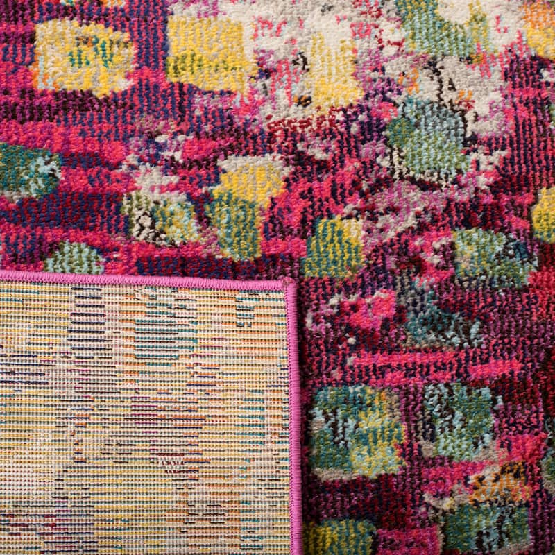 SAFAVIEH Madison Gudlin Modern Abstract Watercolor Rug - 5'3" x 7'6" - Fuchsia/Gold - Rectangle