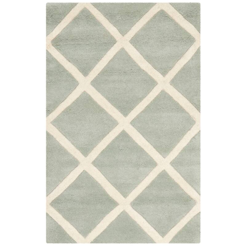 SAFAVIEH, Handmade Chatham Ezzelina Modern Moroccan Wool Rug - 2' x 3' - Grey/Ivory