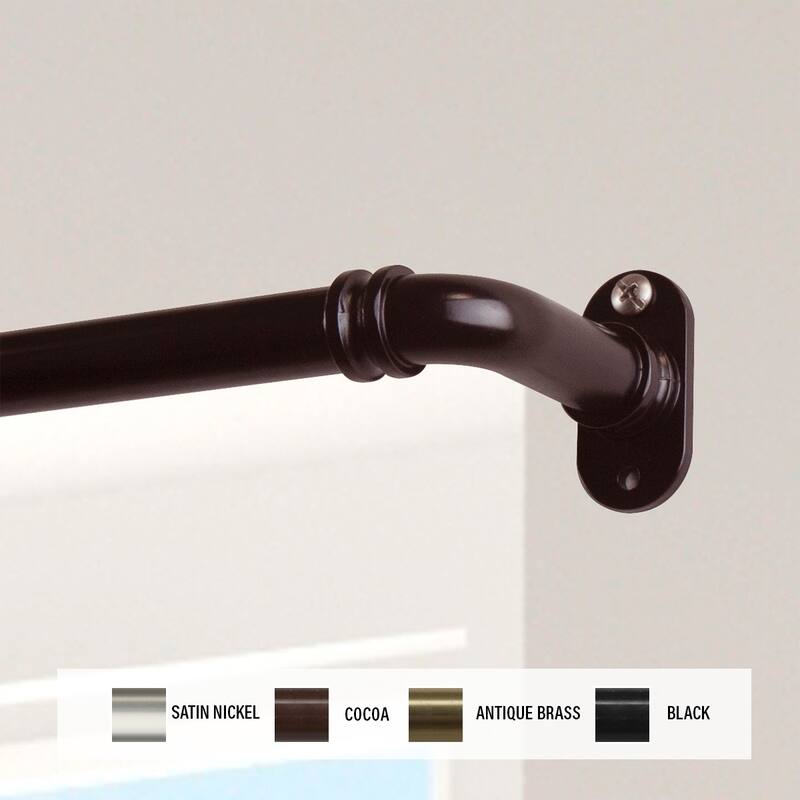 InStyleDesign 5/8 inch Blackout Curtain Rod - 84-120 inches - Cocoa