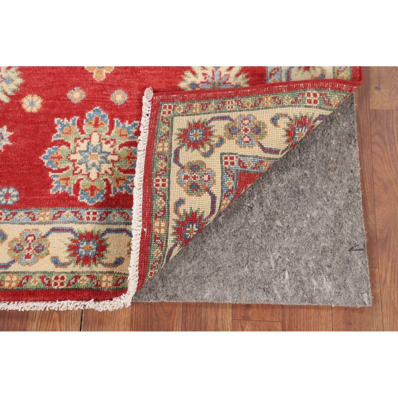 Traditional Red Kazak Accent Rug Handmade Wool Carpet - 3'2" x 4'11"