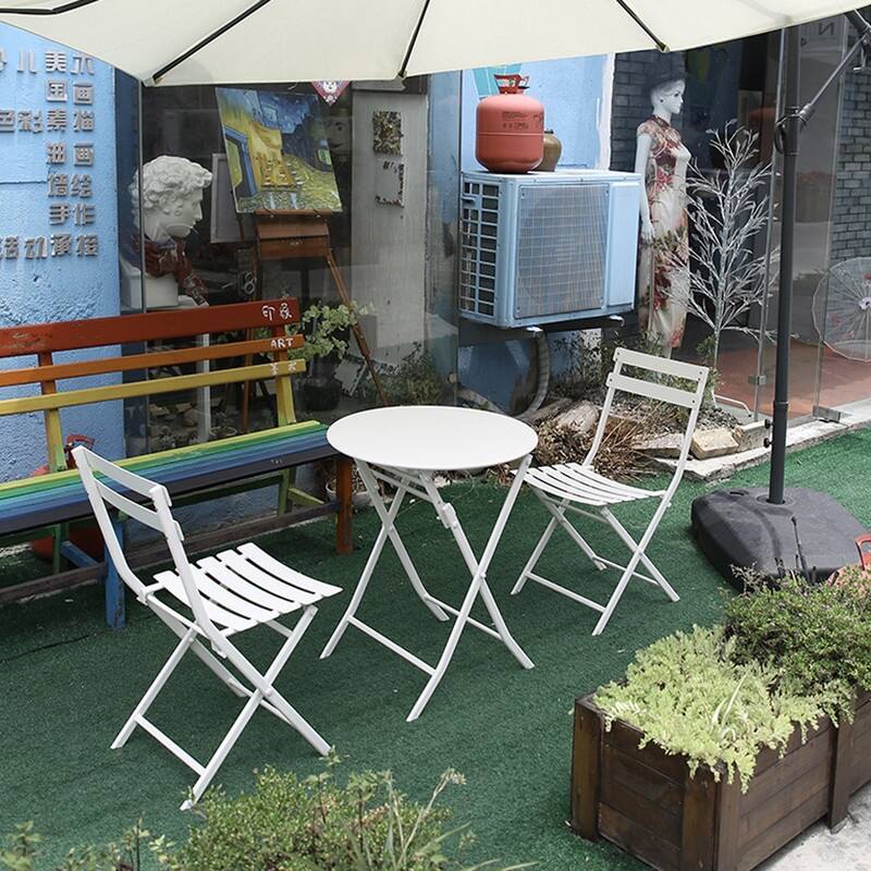 3Pieces Patio Bistro Foldable Round Table and Chairs Set On Sale