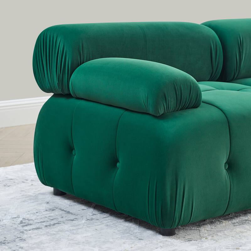 Ouyessir Modern Velvet Upholstered Large Modular Sectional Sofa with Removable Armrest