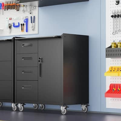 Metal Tool Storage Cabinet with Wheels