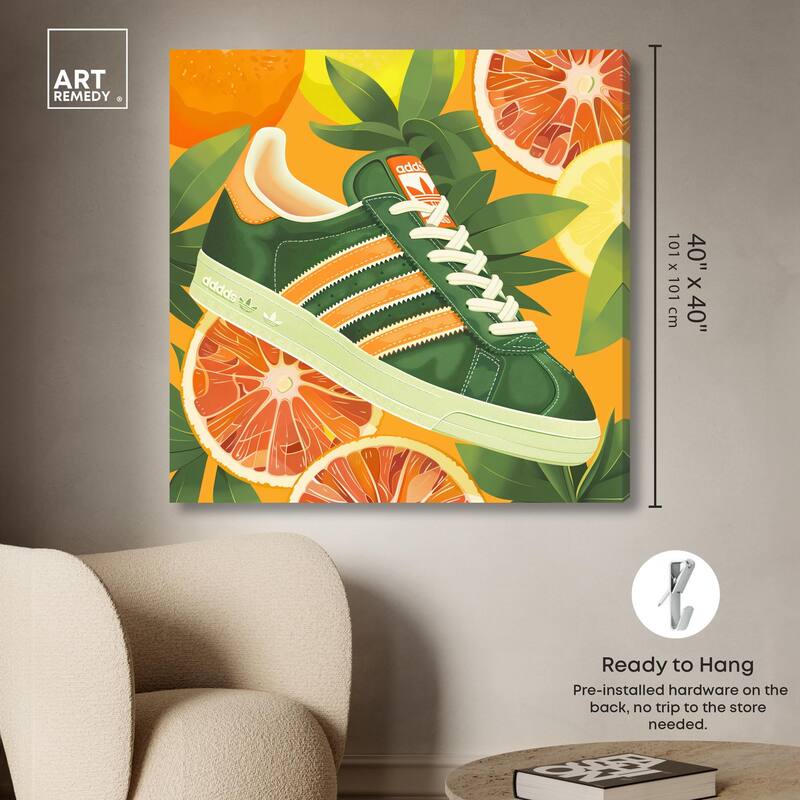 Citrus Sneaker Canvas by Art Remedy, Gallery Wrapped
