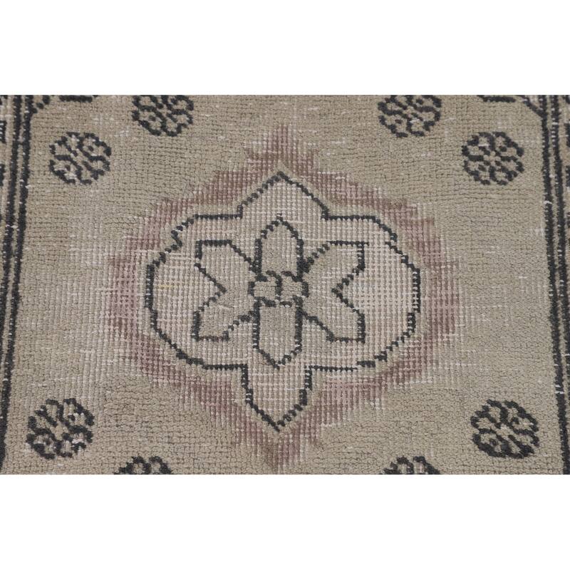 Distressed Orange Tabriz Persian Vintage Rug Hand-Knotted Wool Carpet - 6'8"x 9'7"