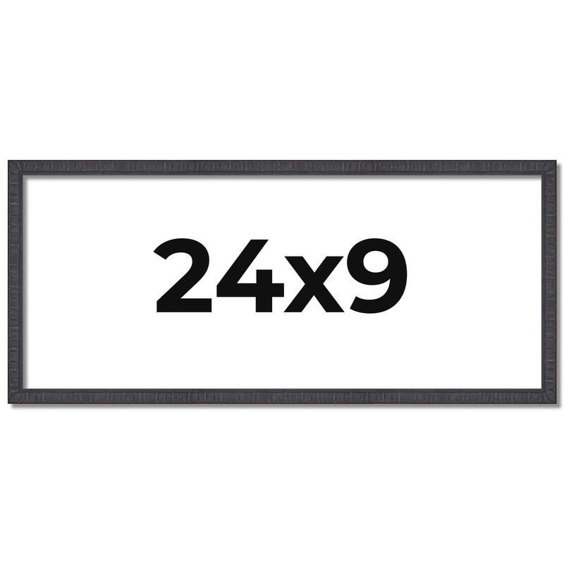 24x9 Frame Brown Solid Wood Picture Frame - Complete Modern Photo