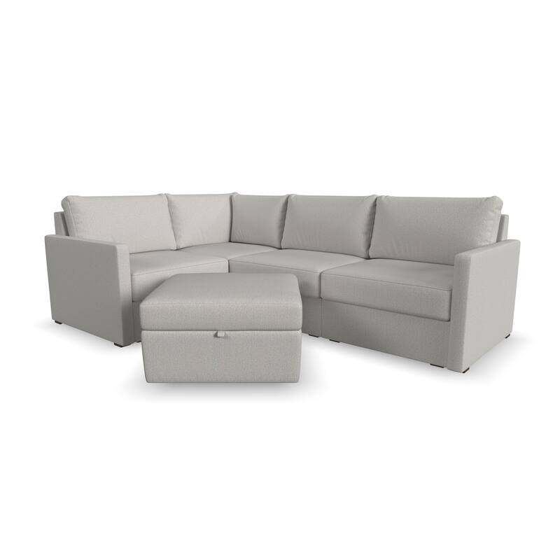 Flex Stain-Resistant Performance Fabric 4-Seat Sectional built with Blue Steel Spring™ and Storage Ottoman by Flexsteel
