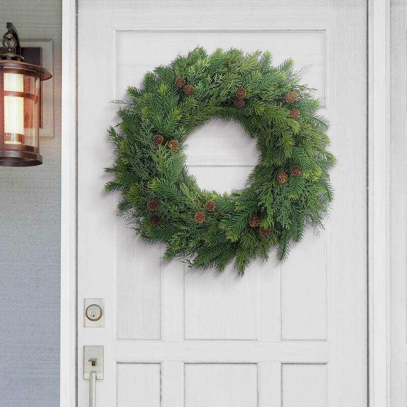 Artificial Pine Christmas Wreath with Pinecones - 2' - Unlit