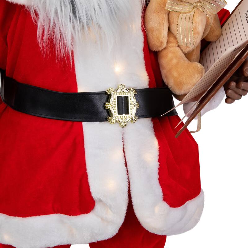 Lighted and Animated Musical African American Santa Christmas Decoration - 32"