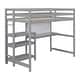 preview thumbnail 6 of 48, Wooden Loft Bed with Shelves and Desk