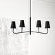 preview thumbnail 4 of 4, 4 Light Incandescent Horizontal Chandelier Matte Black with Black Shades