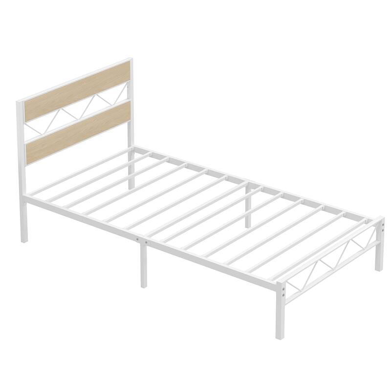 VECELO 2-Pack Heavy Duty Twin Size Metal Bed Frame No Box Spring Needed 450 lbs Capacity Ideal for Kids Apartments Dorm Rooms