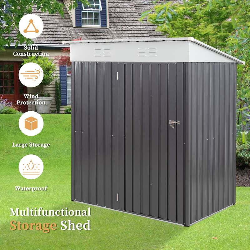 Futzca Outdoor Storage Shed with Lockable Door - N/A