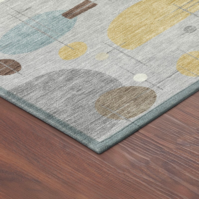 Machine Washable Indoor/ Outdoor Contemporary Fun Chantille Rug