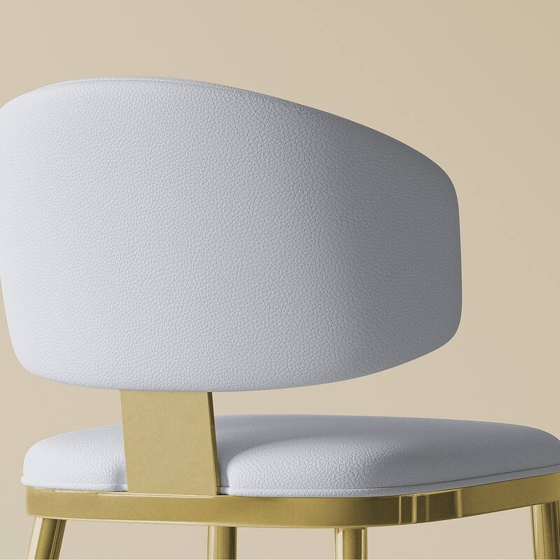 Dining Chairs Set of 2, Modern Design Home Chairs, PU Leather Metal Dining Chairs for Kitchen Dining Room-White