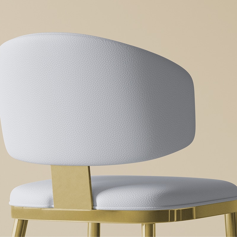 PU Leather Dining Chairs Set of 2, Metal Frame Kitchen & Dining Room Chairs