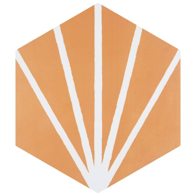 Merola Tile Horizon Dusk Hex Mostaza 7-3/4" x 9" Porcelain Floor and Wall Tile - Case (24 Tiles)