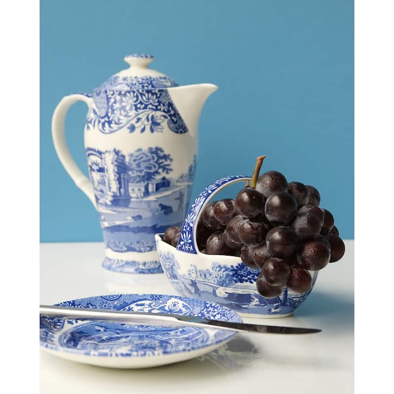 Spode Blue Italian Handled Basket - 6 inch