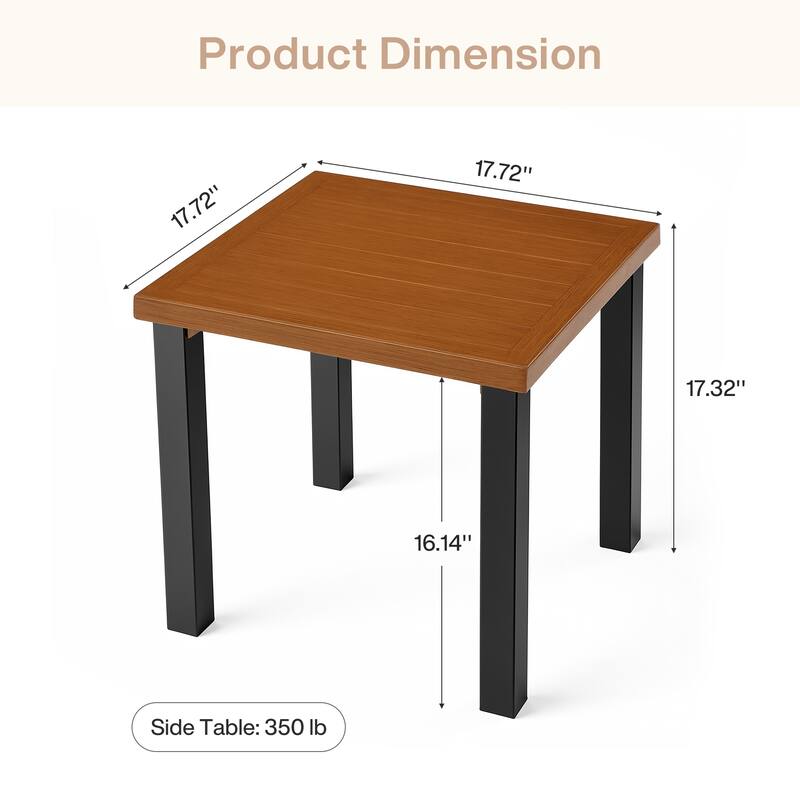 Square Outdoor Side Table - 17.3'' H X 17.7'' D X 17.7'' W