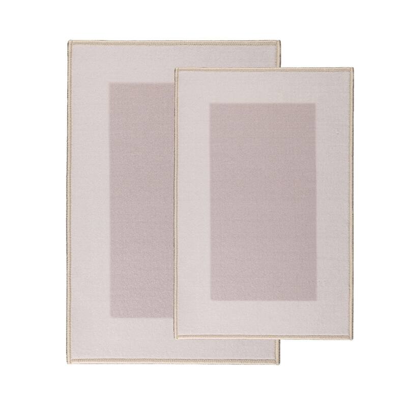 Modern Washable Non-Slip Backing 2 Piece Kitchen Rug Set by Superior