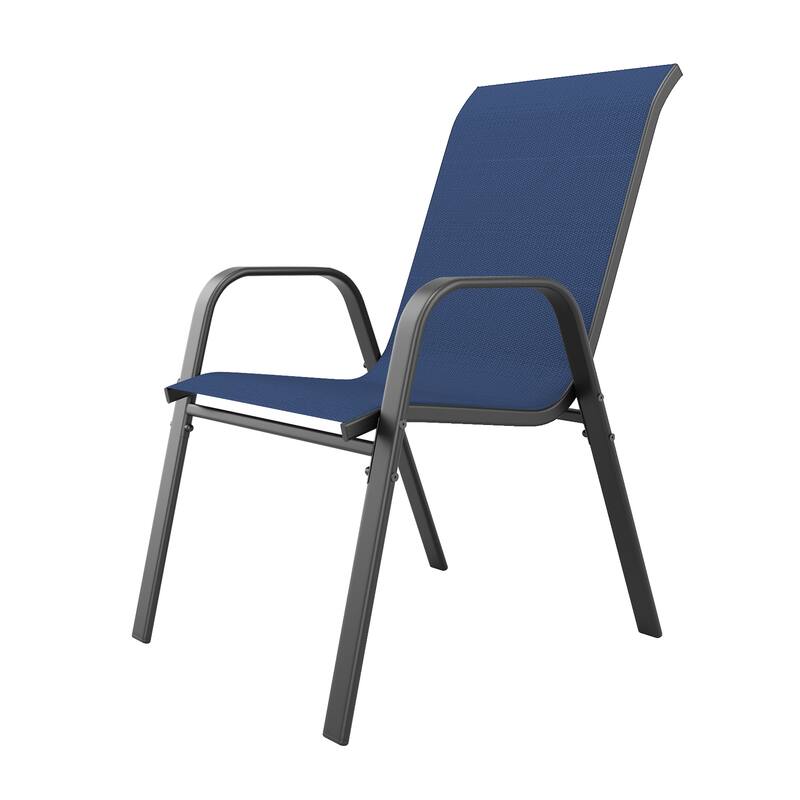 6-Piece Outdoor Dining Chairs Set, Wide Ergonomic Seat, 350lbs Capacity, Waterproof & Rust-Resistant Teslin Fabric Metal Frame