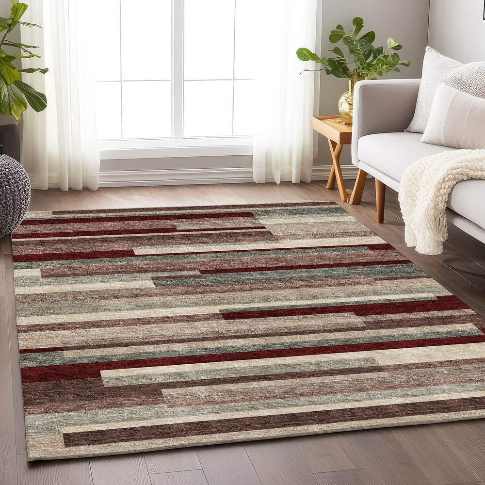Premium Washable Super Soft Mosaic Stripe Mayfield Rug