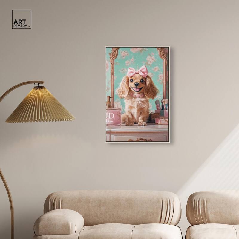 Cute Doxxie at the Vanity Canvas by Art Remedy