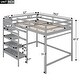 preview thumbnail 13 of 16, Full Size Loft Bed with Built-in Storage Staircase and Hanger