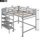 preview thumbnail 3 of 32, Transitional Style Multifunctional Wood Loft Bed Frame with Storage Wardrobe and Staircase,Full