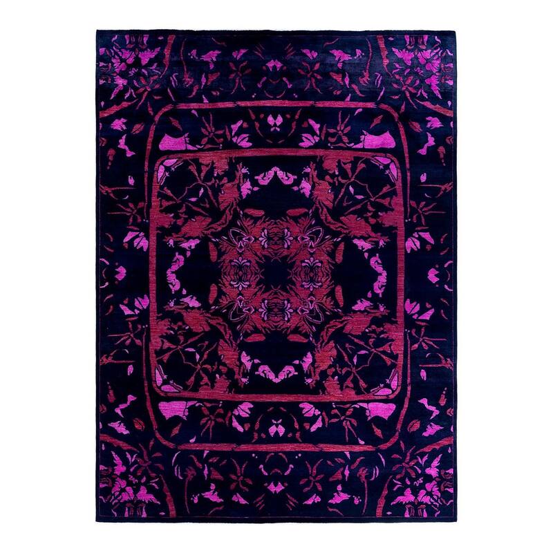Contemporary Overdyed Wool Hand Knotted Area Rug - 9' 10" x 13' 6"