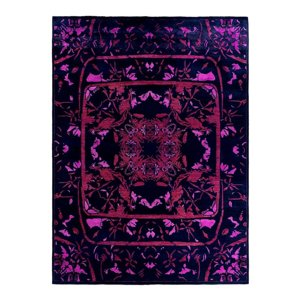 Contemporary Overdyed Wool Hand Knotted Area Rug - 9' 10" x 13' 6"