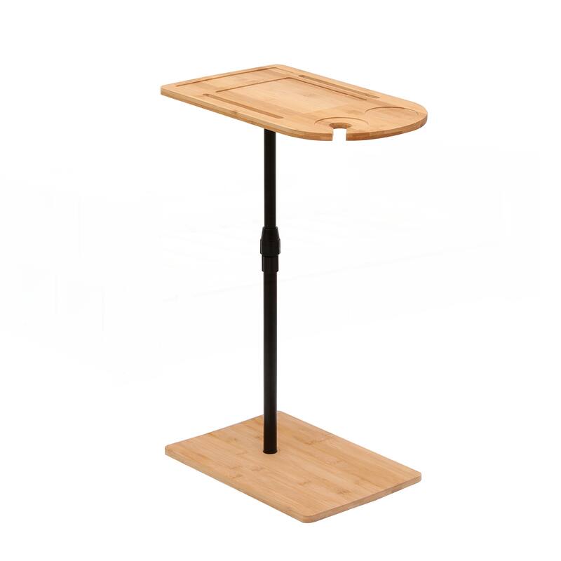 Couch Tray Table Bamboo Height Adjustable Side Table