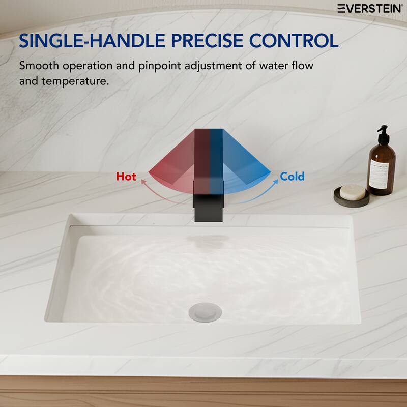 Single Handle Single Hole Waterfall Bathroom Faucet with Pop‑Up Drain