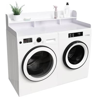 Double Layer Laundry Wood Shelf Topper for Washer and Dryer