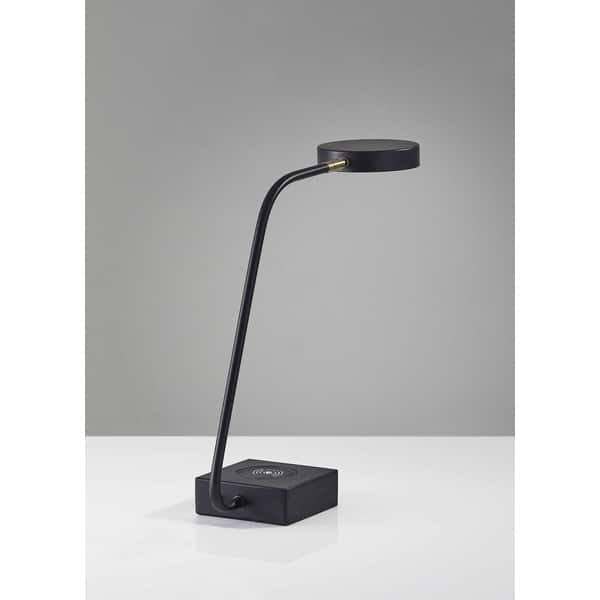 Tech Enhanced Black Metal Disk Led Adjustable Desk Lamp