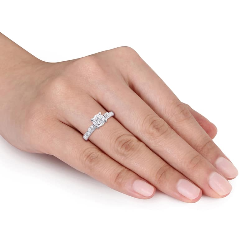 Miadora 1ct TDW Diamond Raised Engagement Ring in 14k White Gold
