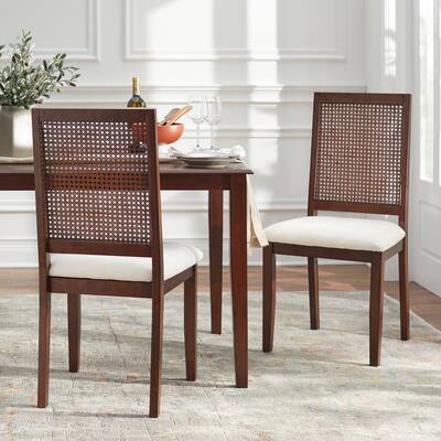 Lifestorey Westmont Solid Wood and Cane Dining Chairs (Set of 2)