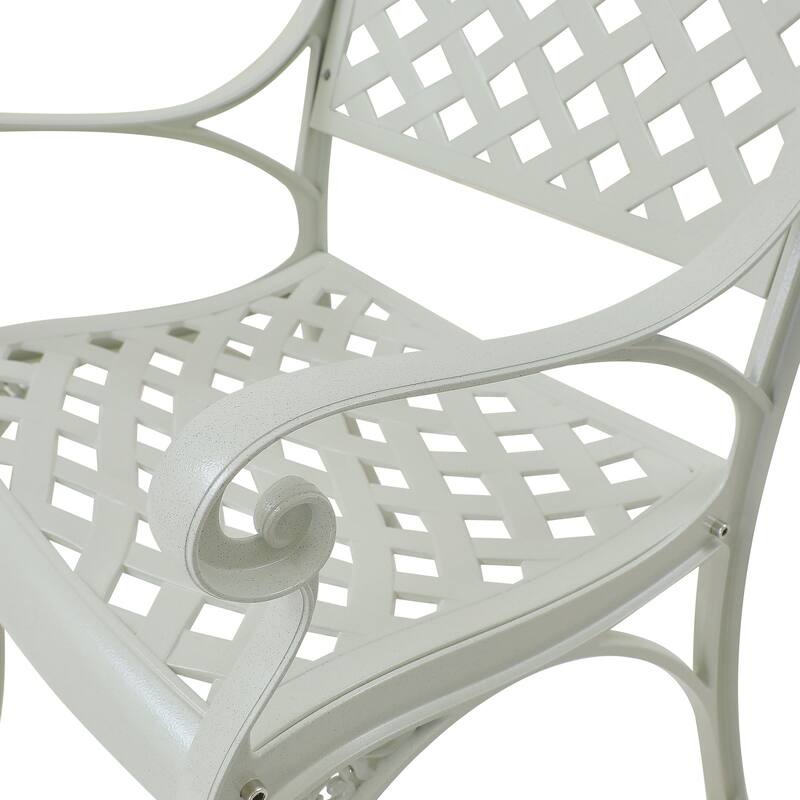 Clihome Outdoor Cast Aluminum Arm Dining Chair (Set of 2)