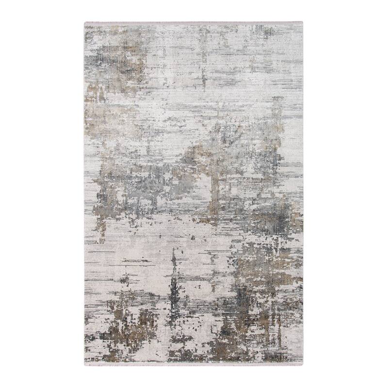 HomeRoots Abstract Contemporary Rectangle Area Rug