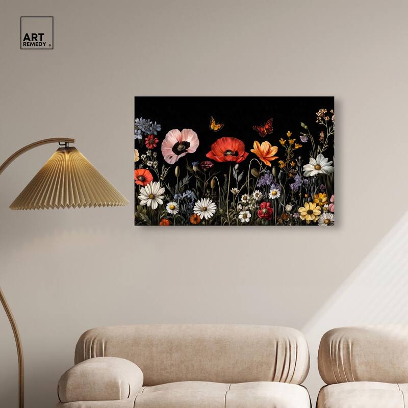 Wildflower Panorama Canvas by Art Remedy, Gallery Wrapped