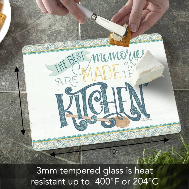 Love to Cook 3mm Heat Tolerant Tempered Glass Cutting Board 10” x 8” Manufactured in the USA Dishwasher Safe