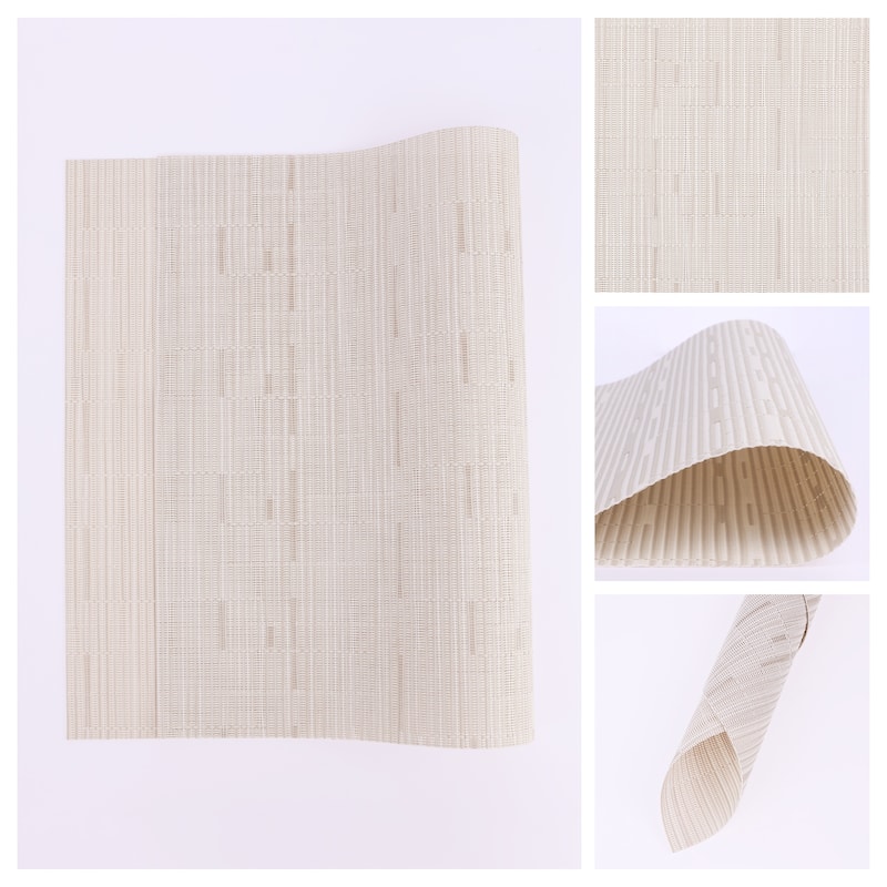 Placemats Set of 6 PVC Placemats for Kitchen Dining Table Washable - 18*12Inch - Beige