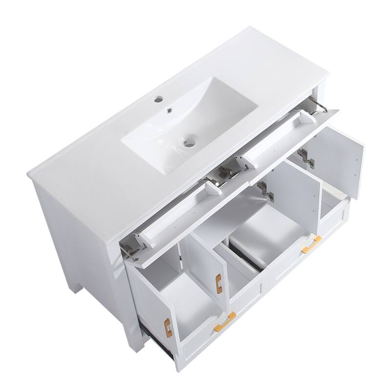 48" Bathroom Vanity with Ceramic Sink Combo