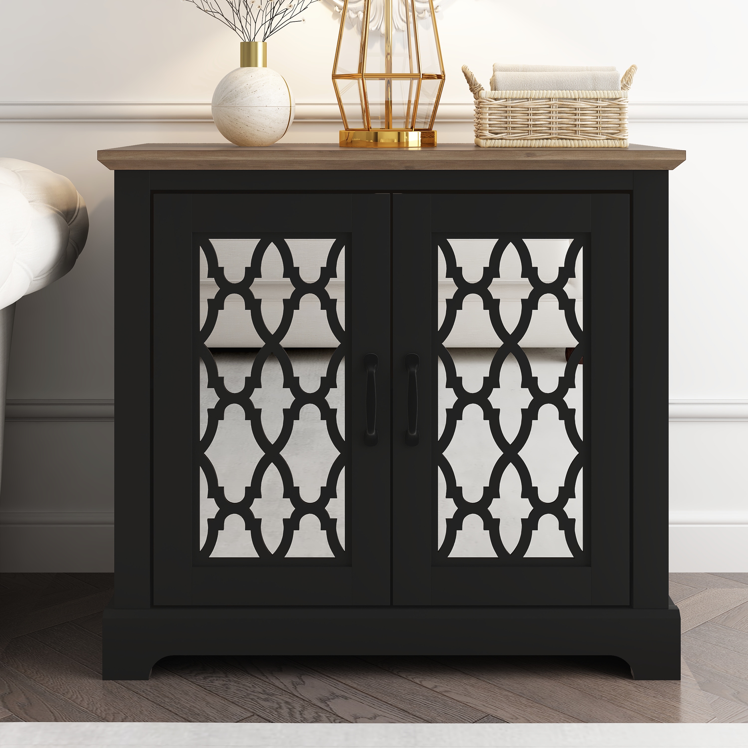 Accent cabinet with wine rack deals