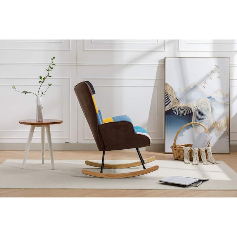 Modern Patchwork Accent Chair for Living Room Bedroom Studio