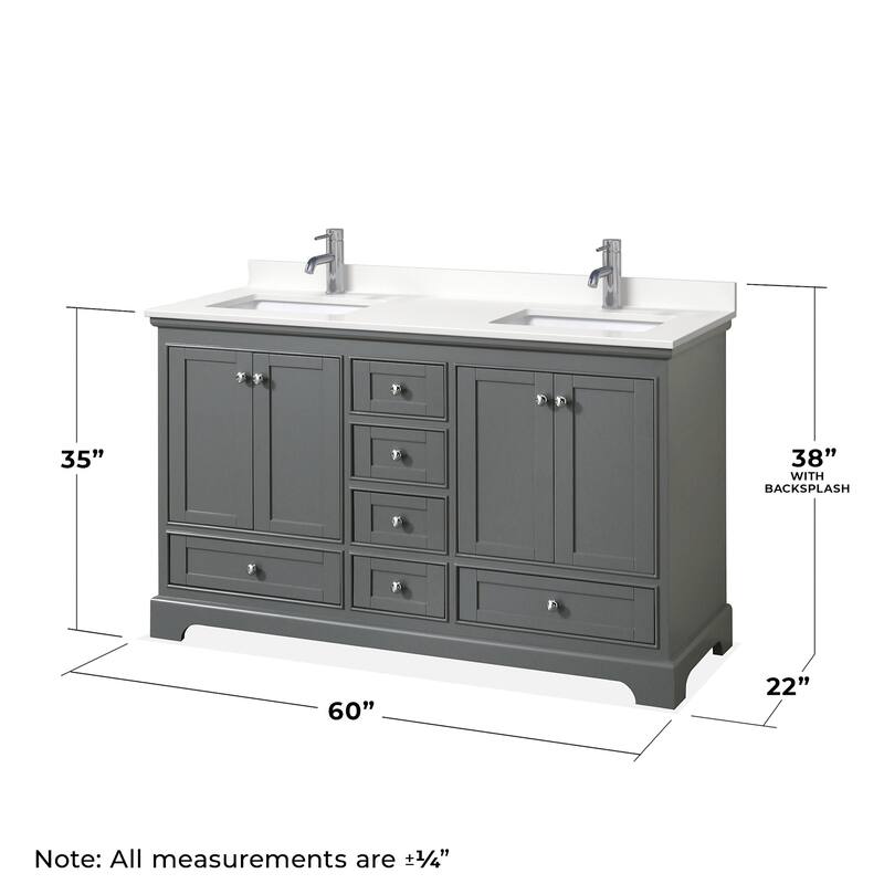 Wyndham Collection WCS202060D-QTZ-UNSMED Deborah 60" Free Standing