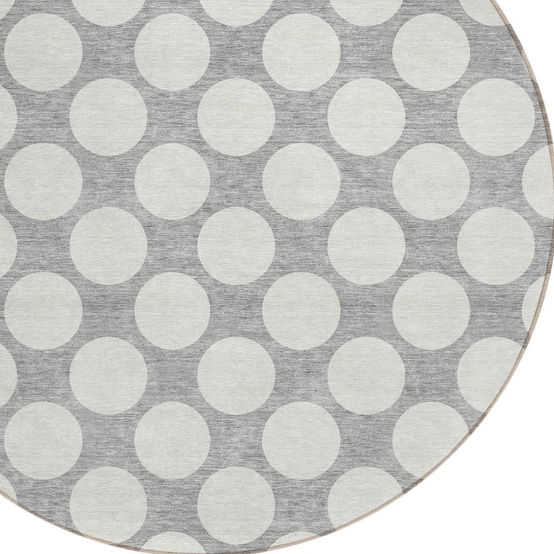 HomeRoots Polka Dot Transitional Rectangle Outdoor Rug