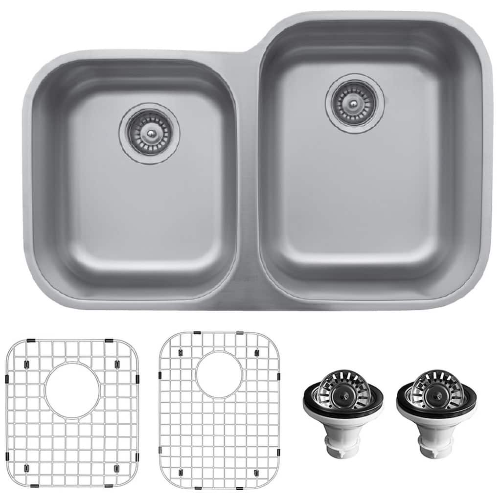 Karran USA U-6040L-PK1 U Series 31-1/2" Undermount Double Basin