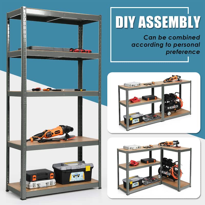 Costway 4PCS 72'' Heavy Duty Storage Shelf Steel Metal Garage Rack 5